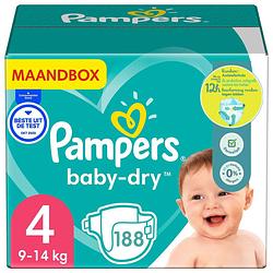 Foto van Pampers - baby dry - maat 4 - maandbox - 188 luiers