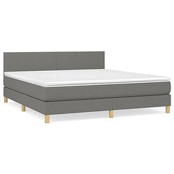 Foto van The living store boxspringbed - donkergrijs - 180x200 cm - pocketvering matras