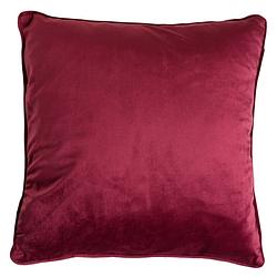 Foto van Dutch decor finn - kussenhoes velvet red plum 60x60 cm - roze - rood