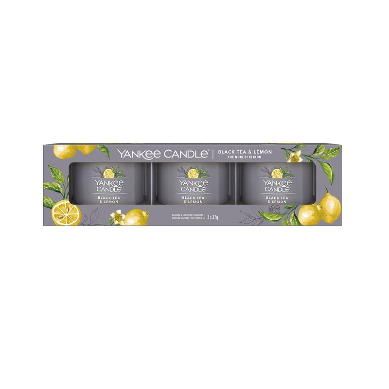 Foto van Yankee candle giftset black tea & lemon - 3 stuks