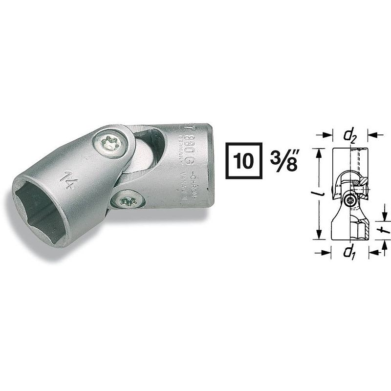 Foto van Hazet hazet 880g-17 dop (zeskant) kniegewrichtsleutelinzet 17 mm 3/8 (10 mm)