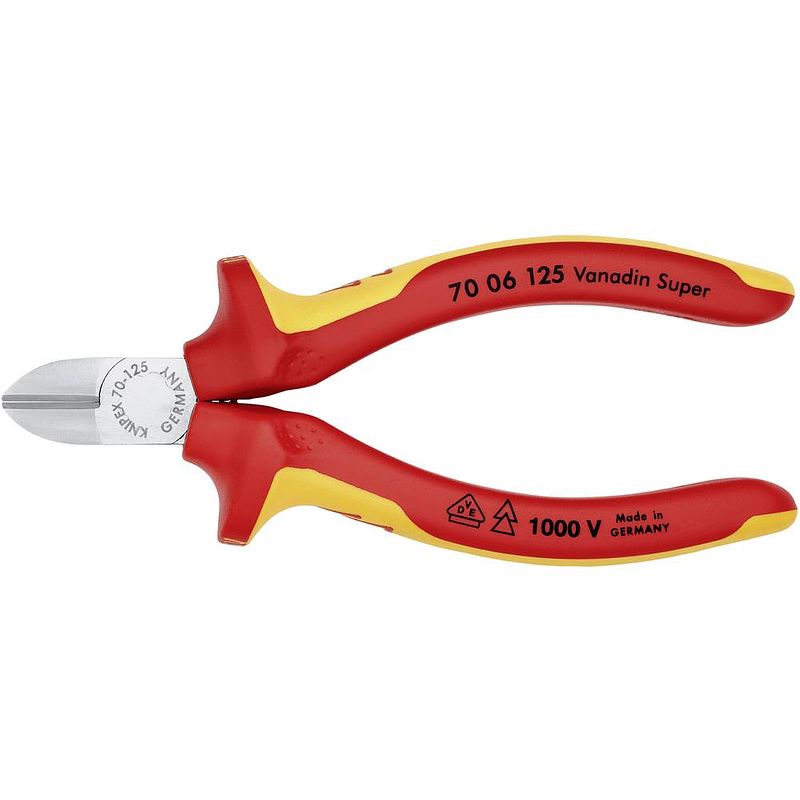 Foto van Knipex 70 06 125 vde zijkniptang met facet 125 mm