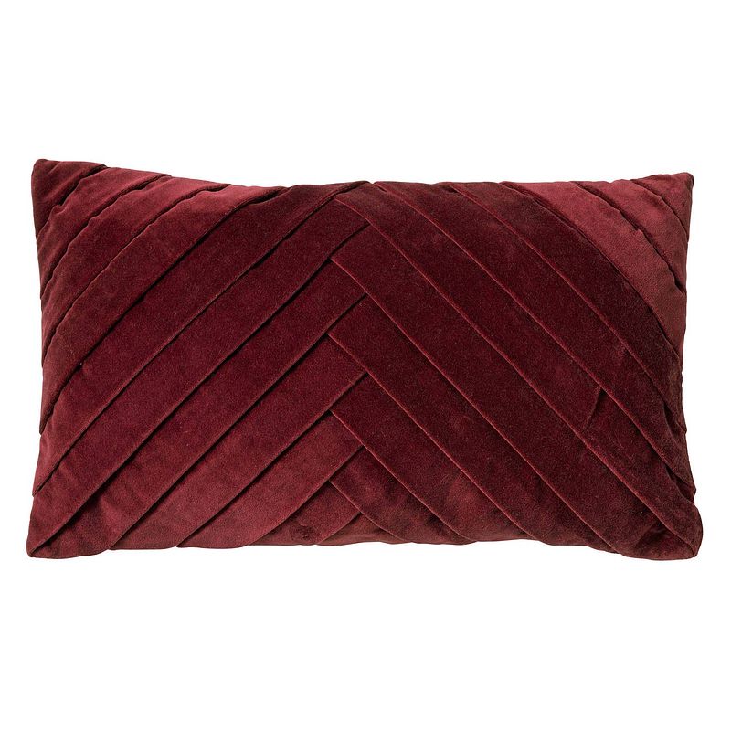 Foto van Dutch decor femm - kussenhoes velvet 30x50 cm merlot - rood - rood