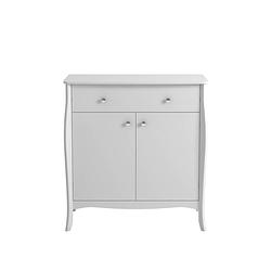 Foto van Baroque dressoir met 2 deuren en 1 lade, wit gelakt.