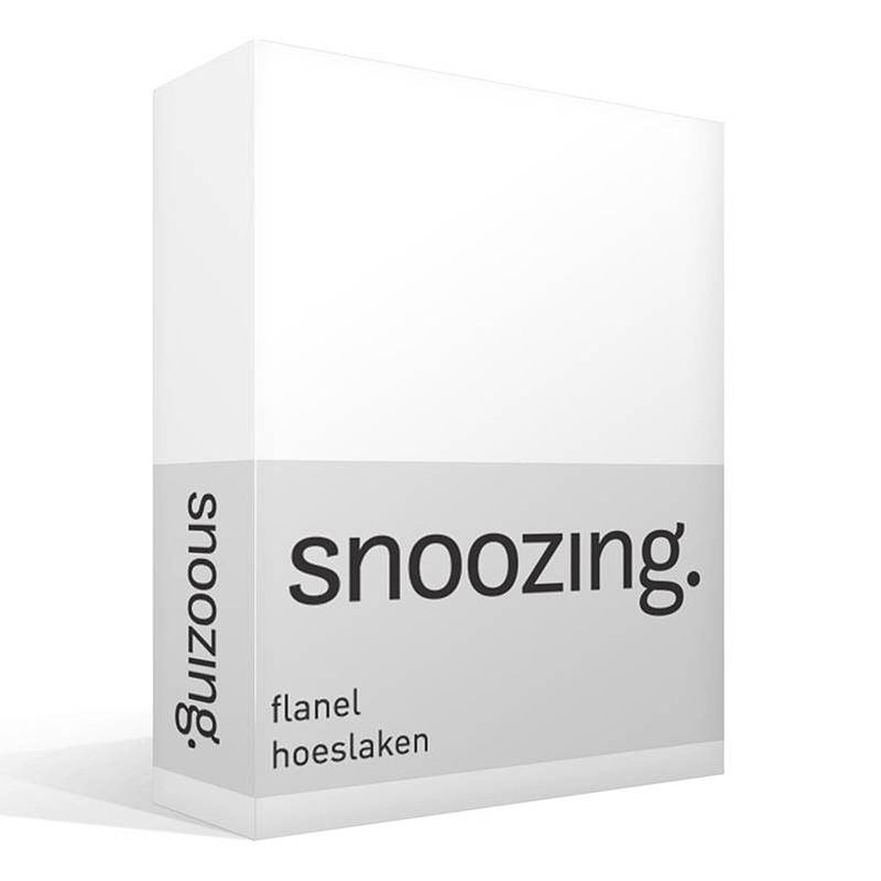 Foto van Snoozing - flanel - hoeslaken - 180x200 cm - wit