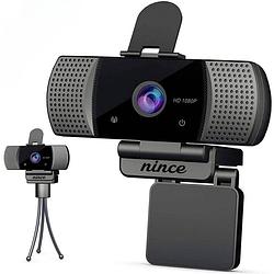 Foto van Nince webcam van hoge kwaliteit 2021 model full hd 1080p - webcam voor pc / laptop - webcam met microfoon