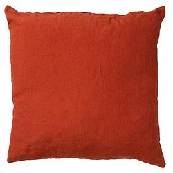 Foto van Dutch decor linn - kussenhoes linnen potters clay 45x45 cm - oranje - rood