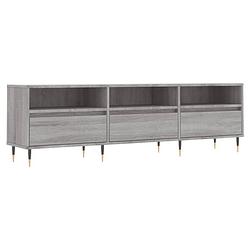 Foto van The living store tv-meubel opbergruimte grijs sonoma eiken 150x30x44.5 cm - hout - ijzer