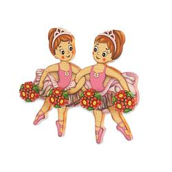 Foto van Bartolucci houten kapstok 2 dansende ballerinas 1 stuks meerdere kleuren hout