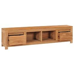 Foto van The living store tv-meubel koloniale stijl - 135 x 30 x 35 cm - massief teakhout