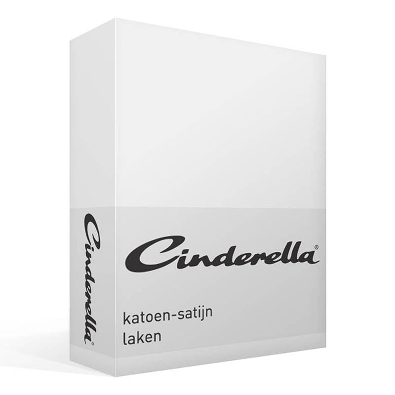 Foto van Cinderella katoen-satijn laken - 100% katoen-satijn - lits-jumeaux (300x270 cm) - wit