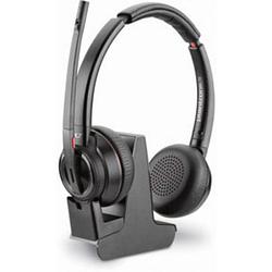 Foto van Plantronics savi w8220 on ear headset dect telefoon stereo zwart noise cancelling microfoon uitschakelbaar (mute)