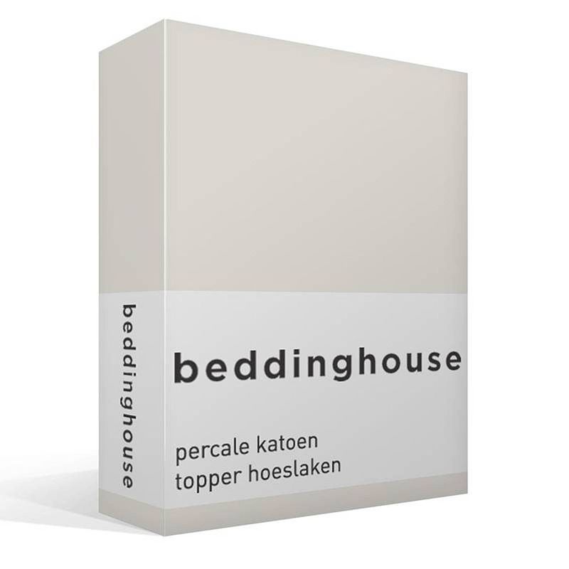 Foto van Beddinghouse percale katoen topper hoeslaken - 100% percale katoen - 1-persoons (80/90x200 cm) - off white