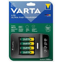 Foto van Varta lcd ultra fast charger + 4x aa 2100 mah
