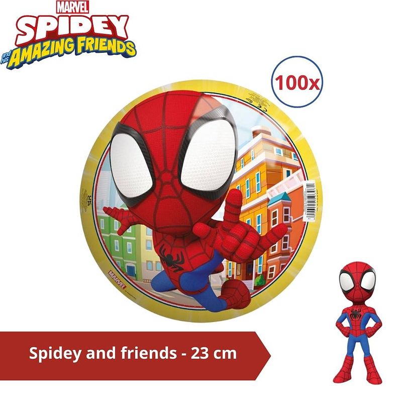 Foto van Bal - voordeelverpakking - spiderman en friends - 23 cm - 100 stuks