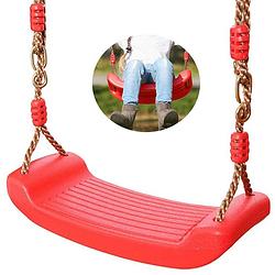 Foto van Tuinschommel voor kinderen / kinderschommel met touwen max 100kg rood 44cm x 17cm