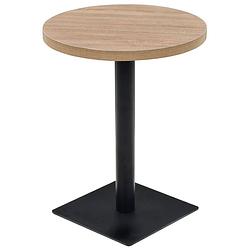 Foto van Vidaxl bistrotafel rond 60x75 cm mdf en staal eikenkleur