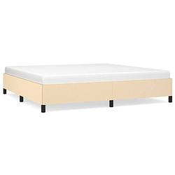 Foto van The living store bedframe - crème - 203 x 203 x 35 cm - multiplex lattenbodem