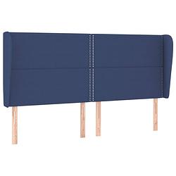 Foto van Vidaxl hoofdbord met randen 203x23x118/128 cm stof blauw