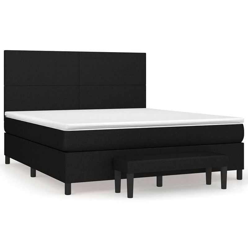 Foto van The living store boxspringbed deluxe - pocketvering - zwart - 180 x 200 cm