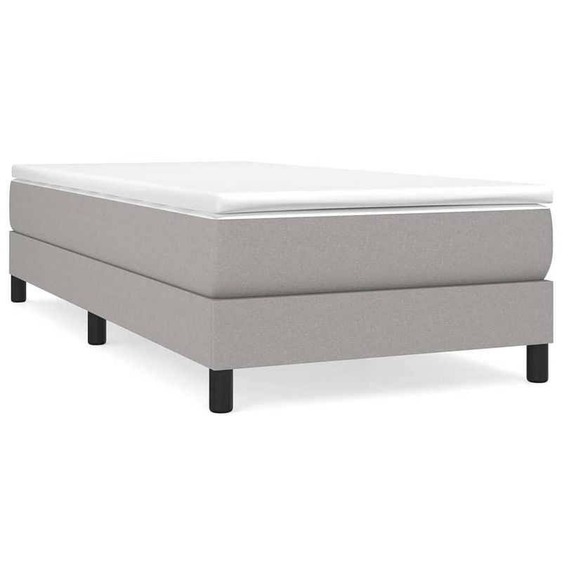 Foto van The living store boxspringframe - duurzaam - bedframe - afmetingen- 193 x 90 x 25 cm - kleur- lichtgrijs