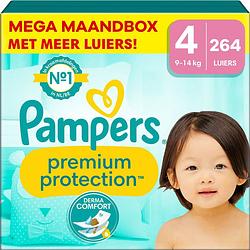 Foto van Pampers - premium protection - maat 4 - mega maandbox - 264 stuks - 9/14 kg