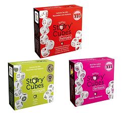 Foto van Spellenbundel - dobbelspel - 3 stuks - rory's story cubes voyages, fantasia & heroes