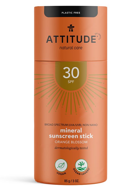 Foto van Attitude spf30 mineral sunscreen stick orange blossom