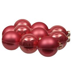Foto van 12x stuks glazen kerstballen bubblegum roze 8 cm mat/glans - kerstbal