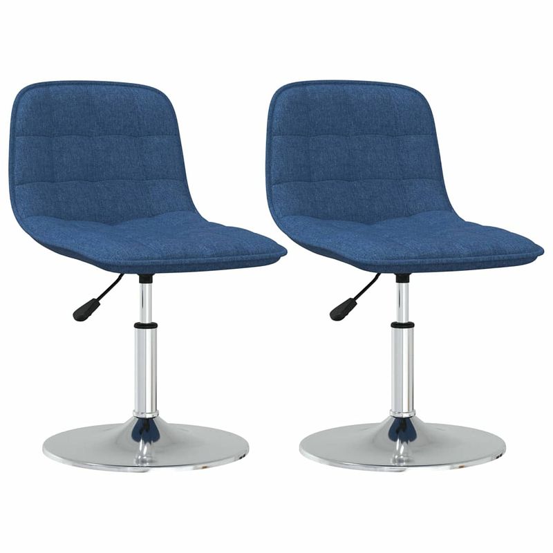 Foto van Vidaxl eetkamerstoelen draaibaar 2 st stof blauw