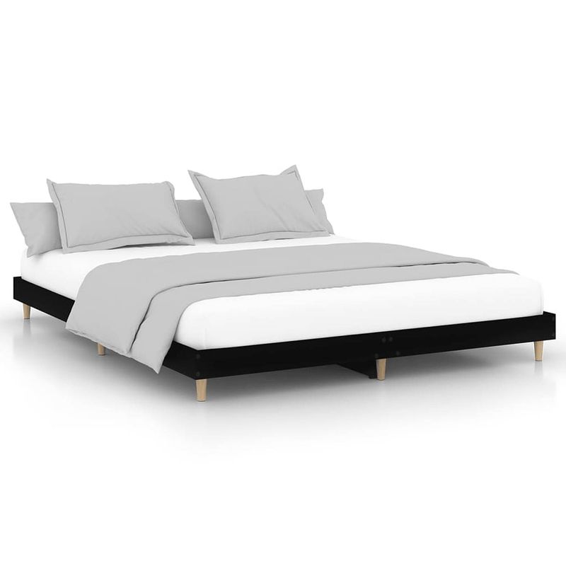 Foto van Vidaxl bedframe massief hout zwart 200x200 cm