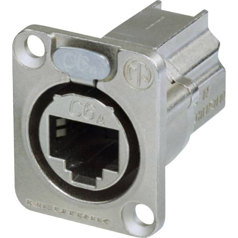 Foto van Neutrik ne8fdx-p6 rj45-dataconnector ethercon d-serie ne8fdx-p6 bus, recht aantal polen: 8p8c nikkel 1 stuk(s)