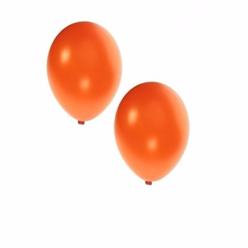 Foto van 50x stuks metallic oranje ballonnen 36 cm - ballonnen