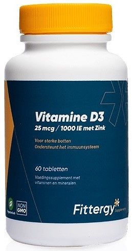 Foto van Fittergy vitamine d3 25mcg met zink