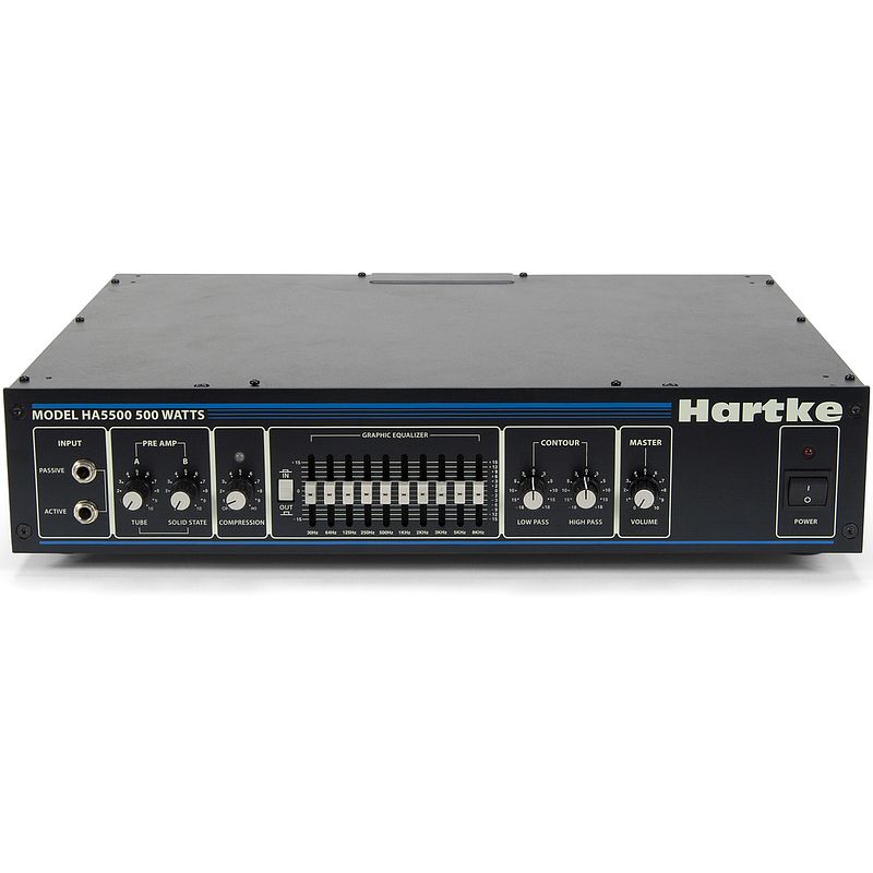 Foto van Hartke ha5500 500w dual preamp basversterker top