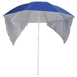 Foto van The living store strandparasol - blauw - 190x202/218 cm - uv-bescherming - waterbestendig