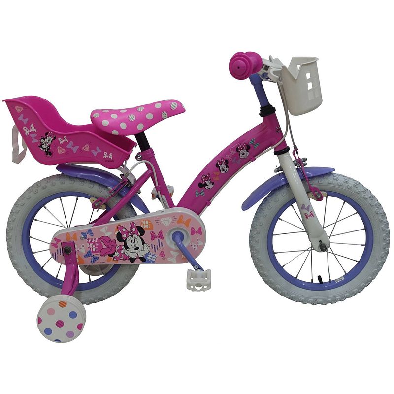 Foto van Volare meisjesfiets minnie cutest ever! 14 inch 25 cm meisjes v-brakes roze