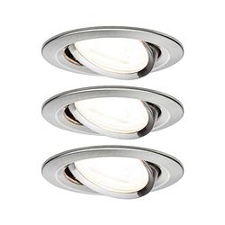 Foto van Paulmann 93429 nova inbouwlamp set van 3 stuks led gu10 19.5 w rvs (geborsteld)