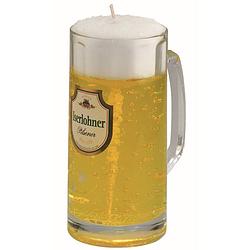 Foto van Bierglas gadget/kado bierkaars - duits bier - 15 cm - vaderdag/verjaardag - geurkaarsen