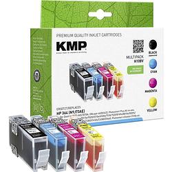 Foto van Kmp cartridge vervangt hp 364 compatibel combipack zwart, cyaan, magenta, geel h108v 1712,8005