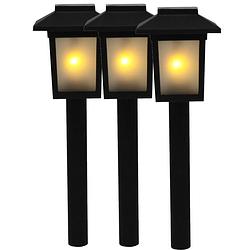 Foto van 3x tuinlamp fakkel / tuinverlichting met vlam effect 34,5 cm - prikspotjes