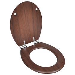 Foto van Vidaxl toiletbril soft-close simpel ontwerp mdf bruin