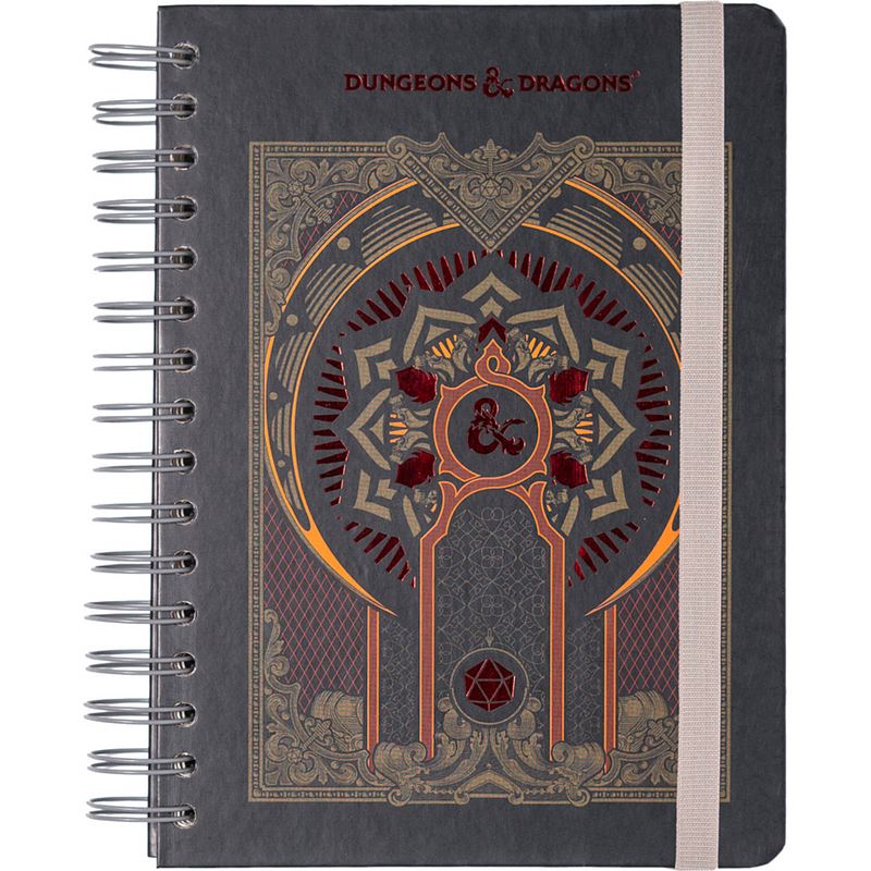 Foto van Dungeons & dragons bullet journal a5 ringband antraciet/oranje 180 pagina's