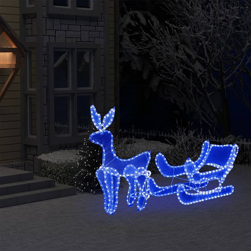 Foto van Vidaxl kerstverlichting rendier en slee met mesh 432 led'ss