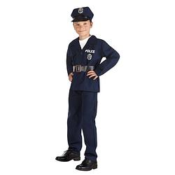 Foto van Boland verkleedpak politieagent junior blauw maat 104-116