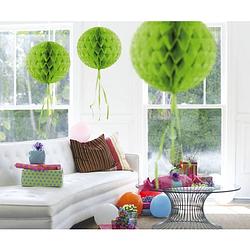 Foto van 1x stuks honeycomb ballen lime groen 30 cm - hangdecoratie