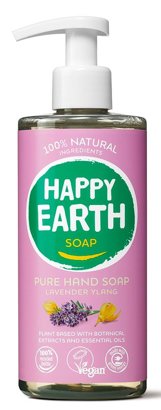 Foto van Happy earth 100% natuurlijke hand soap lavender ylang