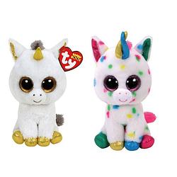 Foto van Ty - knuffel - beanie boo's - pegasus unicorn & harmonie unicorn