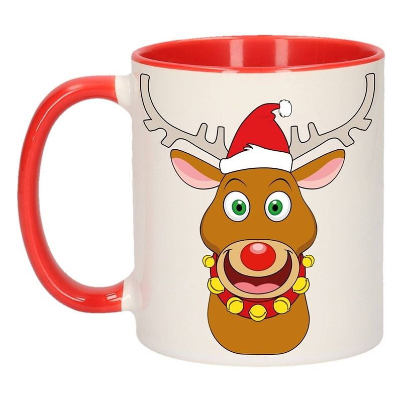 Foto van Kerst mok / beker rudolph - 300 ml - keramiek - koffiebeker