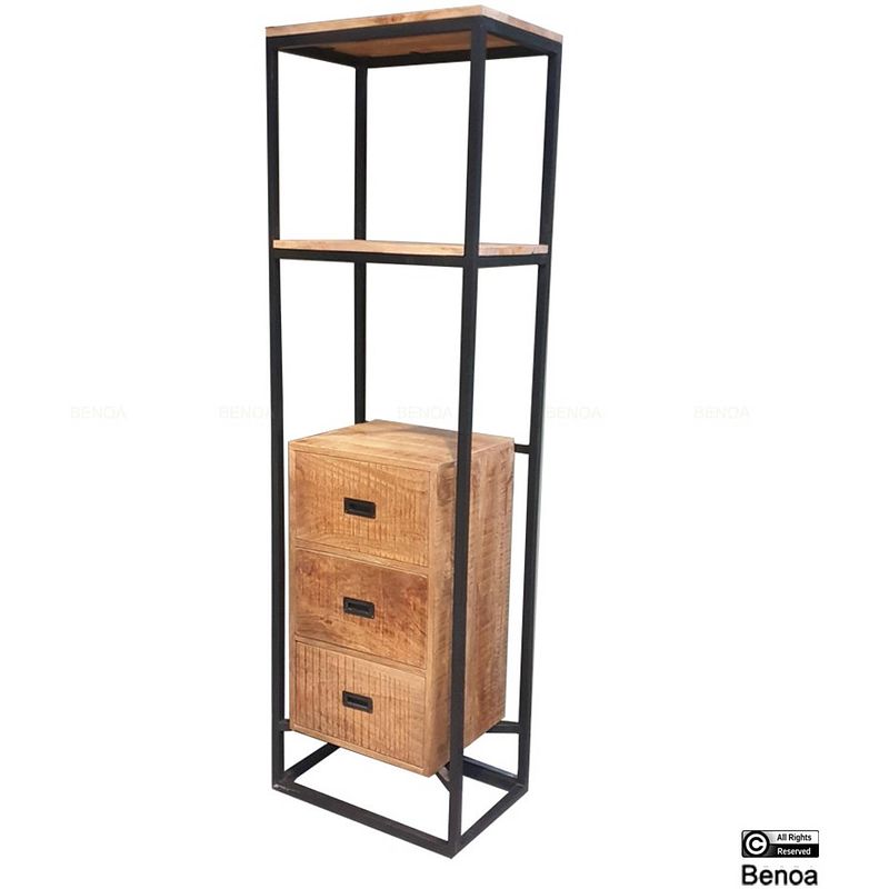 Foto van Benoa len 3 drawer bookshelf 60 cm